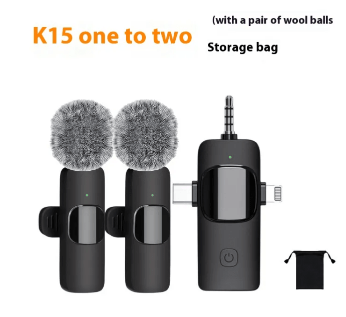 Wireless Collar Clip Microphone Three-in-one Three Connector Mini Microphone 35 Hole - Flex Services