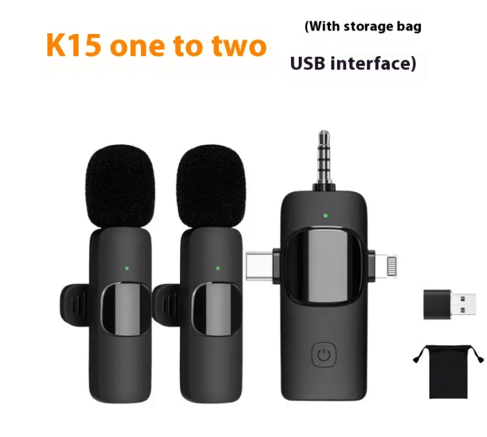 Wireless Collar Clip Microphone Three-in-one Three Connector Mini Microphone 35 Hole - Flex Services