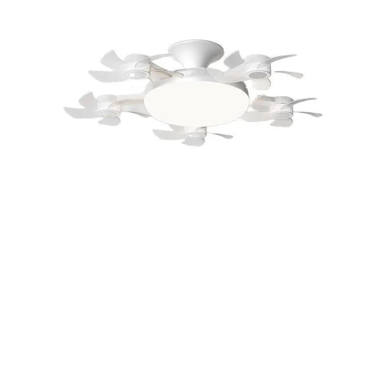 Drone Design Silent Ceiling Fan Light E27 Base Remote Controlled Dimmable 3 Color LED Ceiling Fanlight for Living Room Bedroom - Flex Services