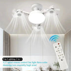 Drone Design Silent Ceiling Fan Light E27 Base Remote Controlled Dimmable 3 Color LED Ceiling Fanlight for Living Room Bedroom - Flex Services