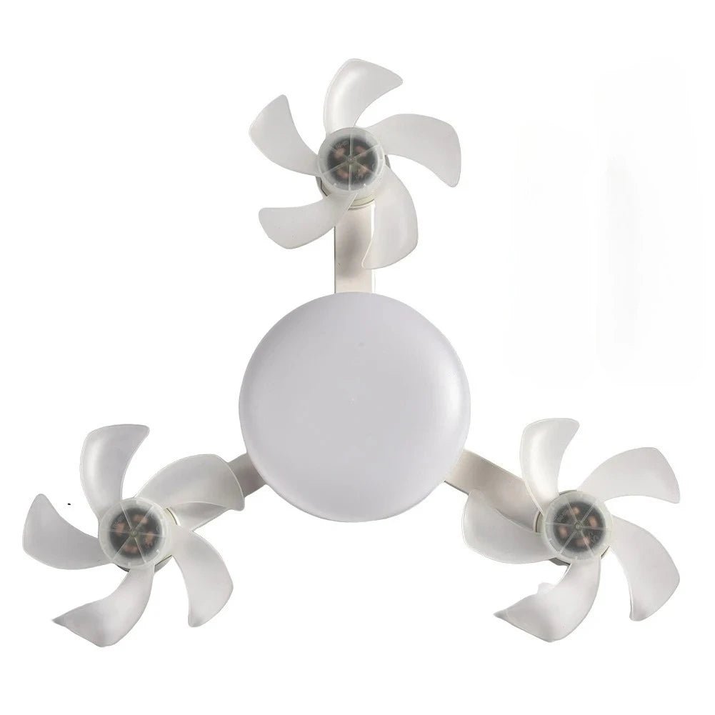 Drone Design Silent Ceiling Fan Light E27 Base Remote Controlled Dimmable 3 Color LED Ceiling Fanlight for Living Room Bedroom - Flex Services