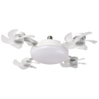 Drone Design Silent Ceiling Fan Light E27 Base Remote Controlled Dimmable 3 Color LED Ceiling Fanlight for Living Room Bedroom - Flex Services