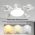 Drone Design Silent Ceiling Fan Light E27 Base Remote Controlled Dimmable 3 Color LED Ceiling Fanlight for Living Room Bedroom - Flex Services