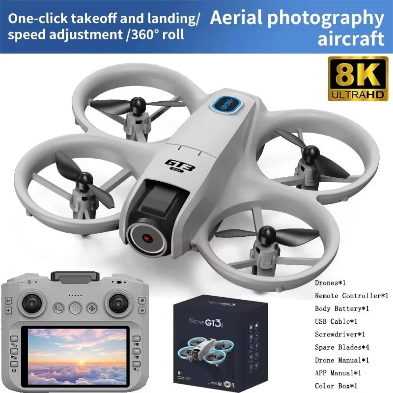 2025New GT3 MAX Drone 8K HD 4.3" Remote Control Headless Mode Helicopter 360° Flip Quadcopter Toys Mini Drone Fors Kid Toy Gifts - Flex Services