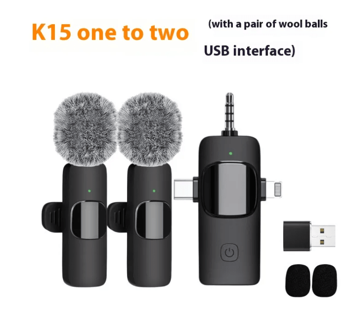Wireless Collar Clip Microphone Three-in-one Three Connector Mini Microphone 35 Hole - Flex Services