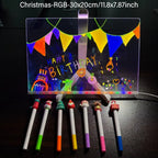 LED Light up Acrylic Message Board Home Decor, LED Lighted Erasable Drawing Board Desktop Light with 7 Pen, Drawing Board, Bar Advertising Boards, LED Board, Led Signs, Creative Led Lighting, Glowing Led Lights